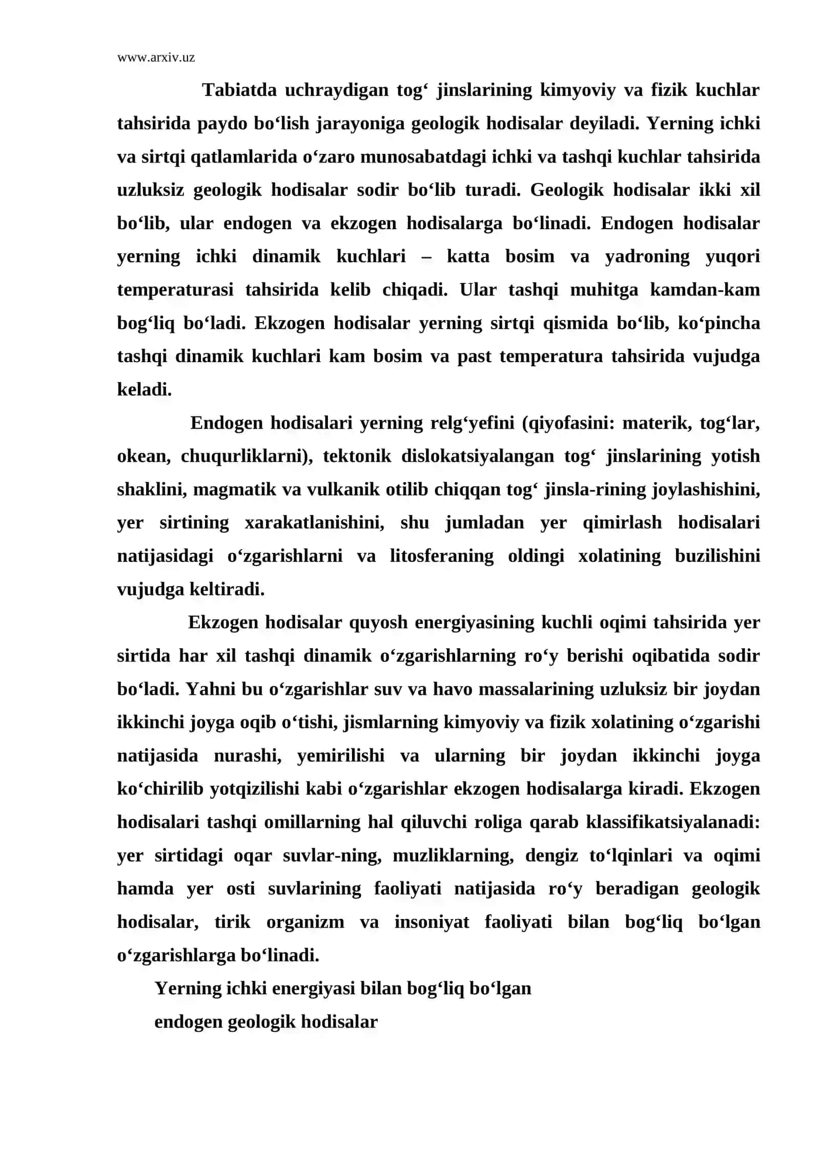 Geologik hodisalar 2