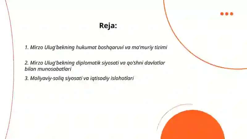 Mirzo Ulug'bekning hukumat boshqaruvi va ma'muriy tizimi 2
