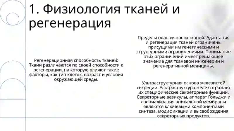 Физиология тканей и регенерация 2