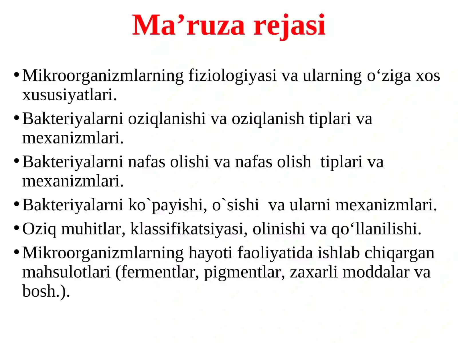 Bakteriyalar fiziologiyasi 2