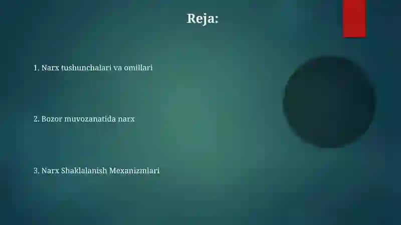 Iqtisodiyotda narx va uning shakllanishi 2