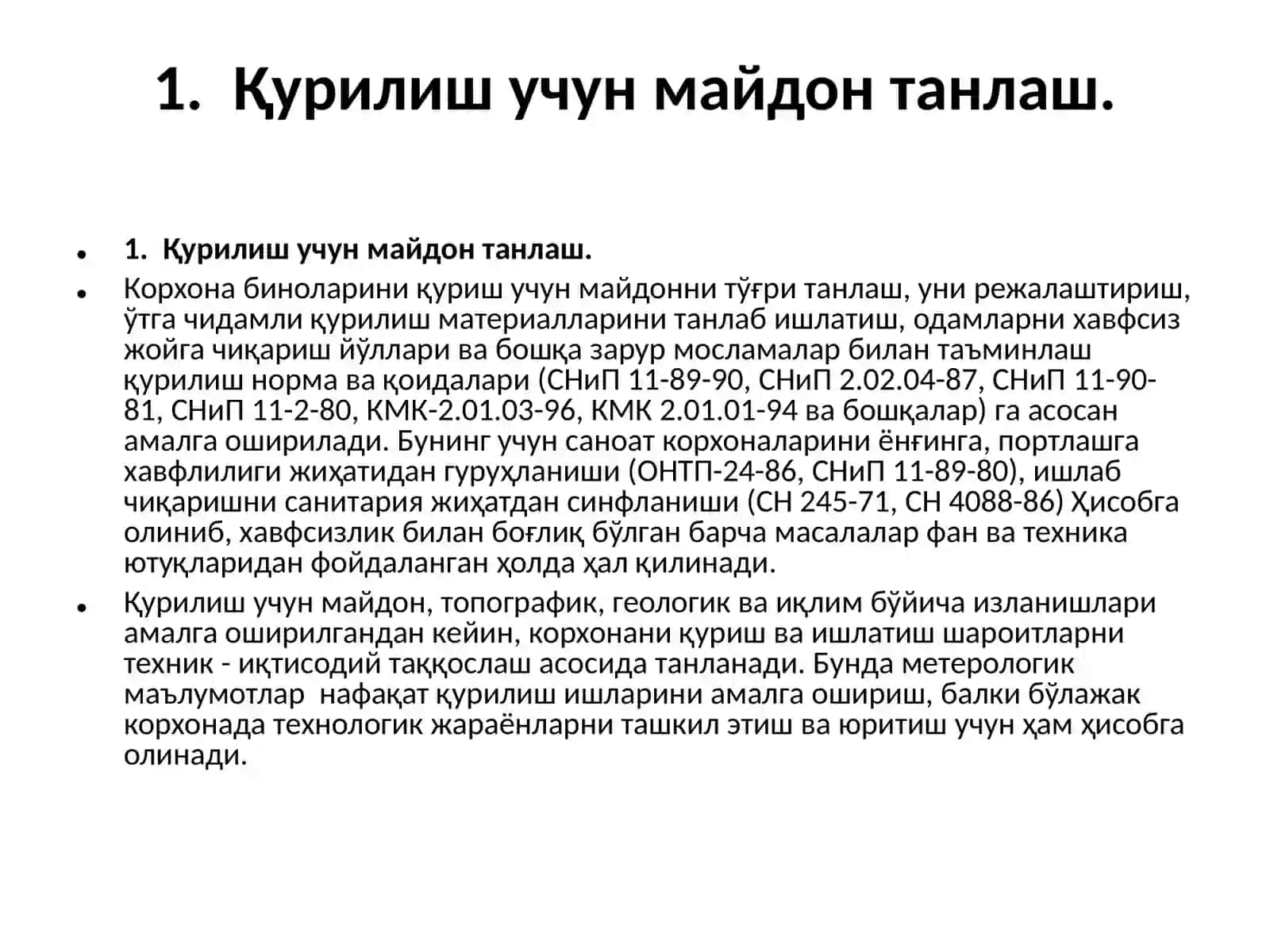 Qurilish maydonini tanlash 2