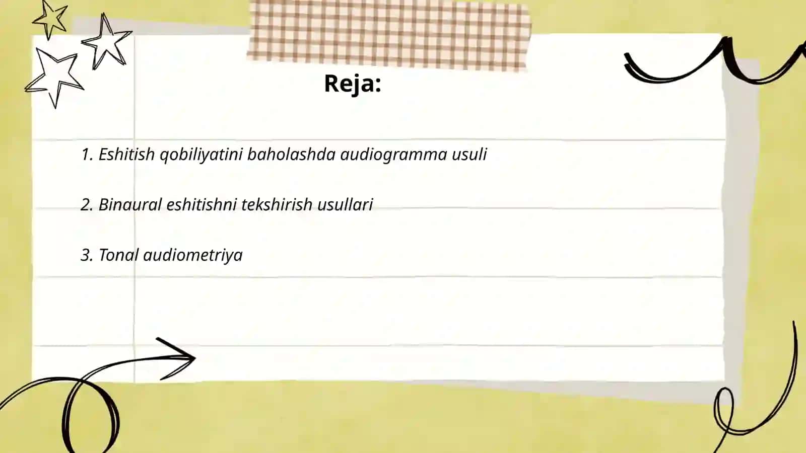 Eshitish qobiliyatini tekshirish usullari 2