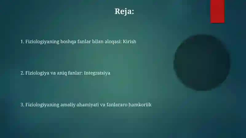 Fiziologiyaning boshqafanlar bilan aloqasi 2