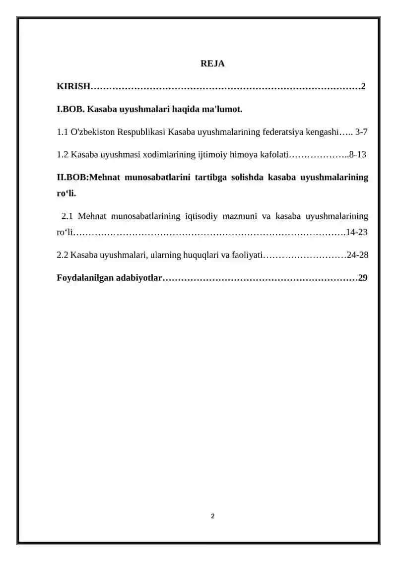 O‘ZBEKISTON RESPUBLIKASI KASABA UYUSHMALARINING KONSTITUTSIYAVIY HUQUQIY ASOSLARI. 2