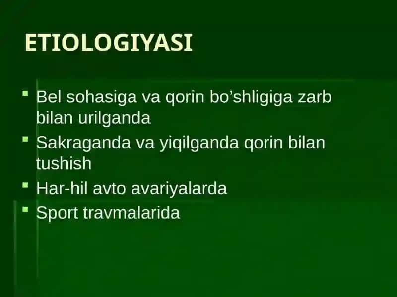 QORIN BO’SHLIG’I AZOLARINING YOPIQ SHIKASTLANISHLARI 2