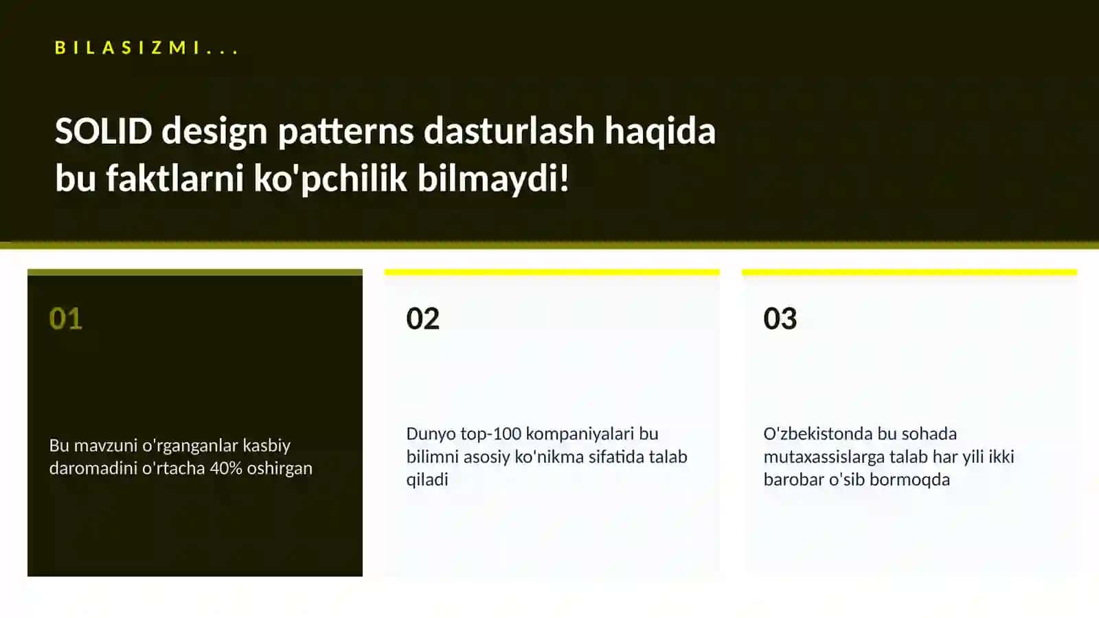 SOLID design patterns dasturlash 2