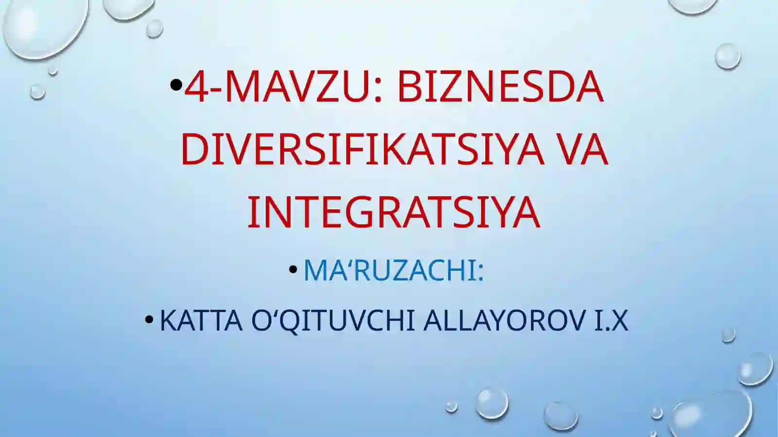 BIZNESdadiversifikatsiyavaintegratsiya 2