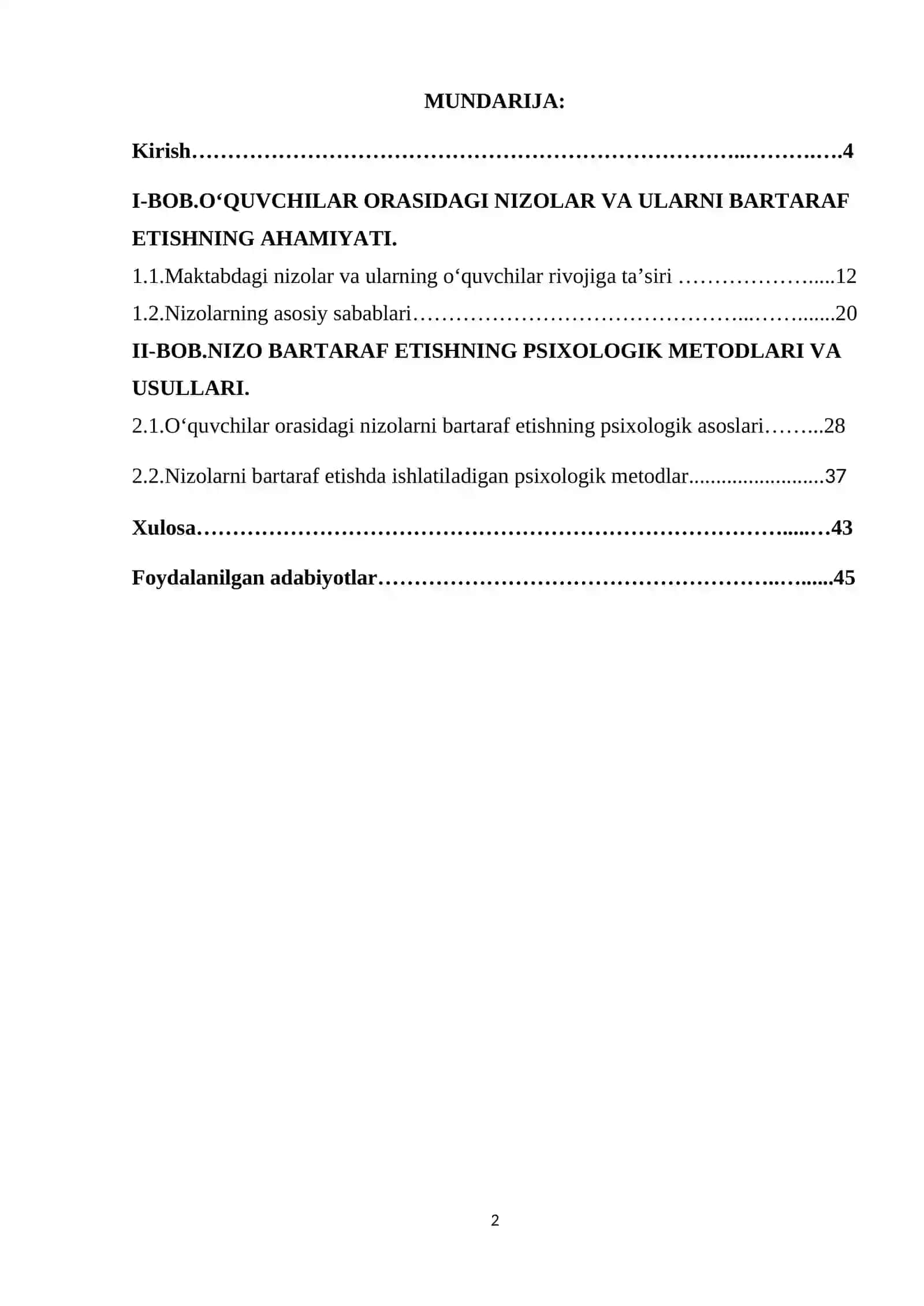 MAKTABLARDA O‘QUVCHILAR ORTASIDAGI NIZOLARNI BARTARAF ETISH PSIXALOGIK XUSUSIYATLAR 2