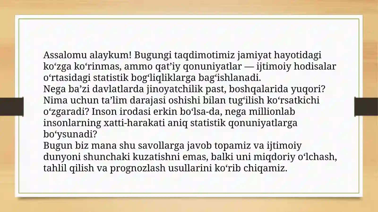 Ijtimoiy hodisalarning statistik bog‘liqliklari 2