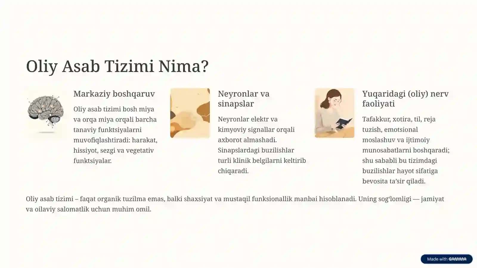 Oliy asab tizimi buzilishlari 2