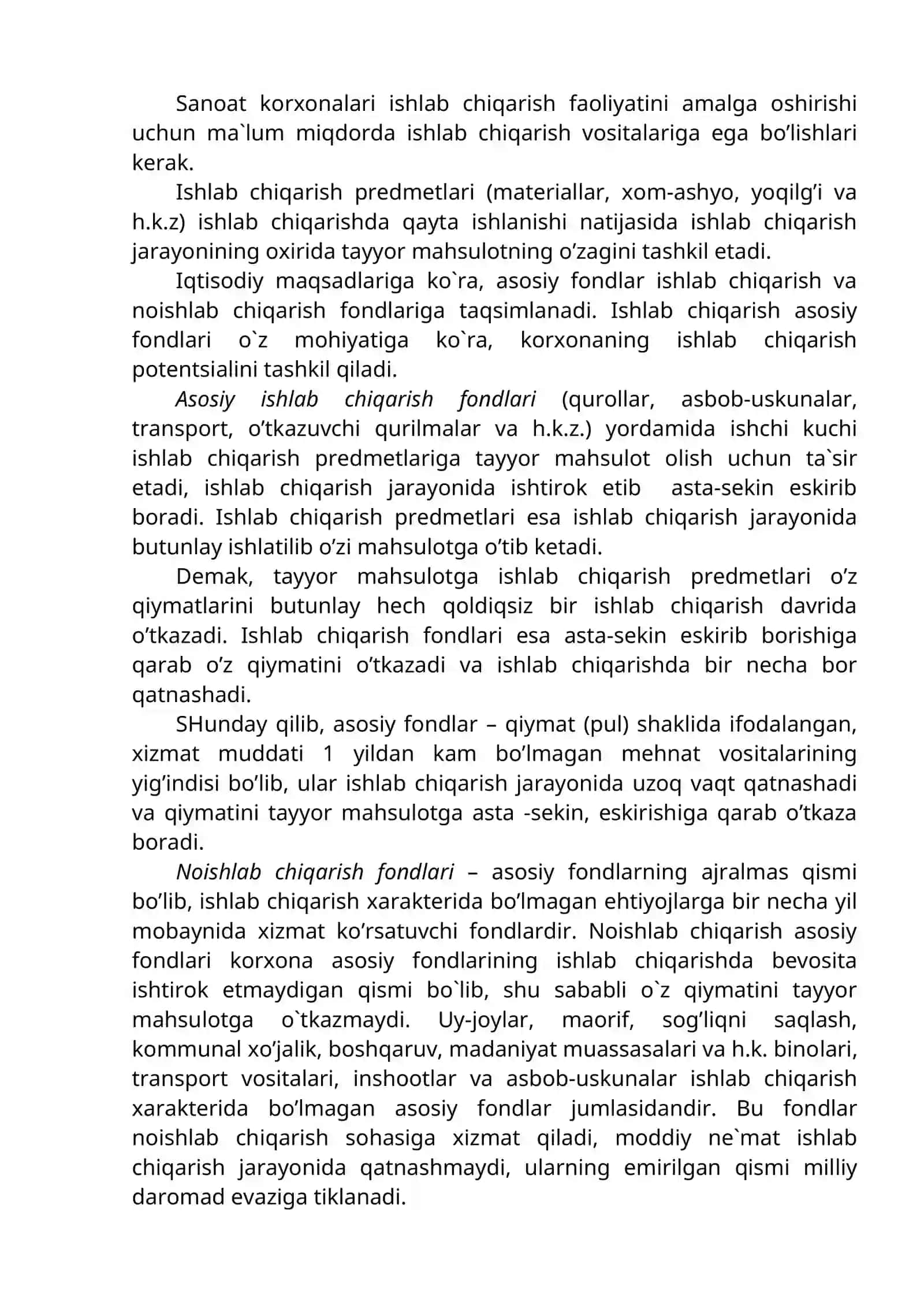 KORXONANING ASOSIY FONDLARI VA ISHLAB CHIQARISH QUVVATLARI 2