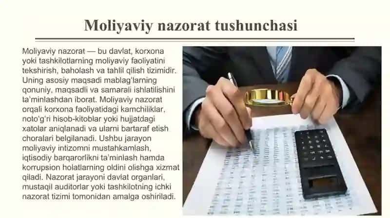 Moliyaviy nazorat va uning tamoyillari. 2