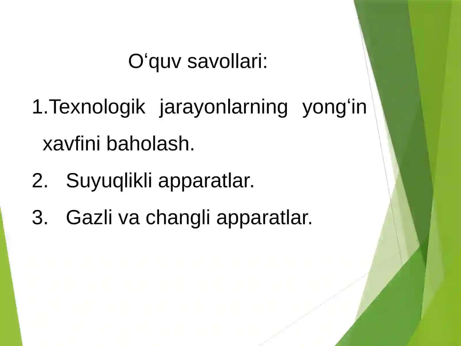 Texnologik jarayonning yong'ini xavfsizligi fanining vazifalari 2