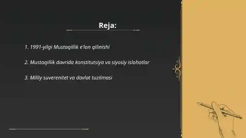 Mustaqil O'zbekiston Tarixi 2