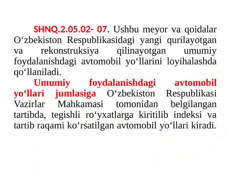 Umumiy foydalanishdagi avtomobilyo‘llarining transport-foydalanish holatini baholash 2