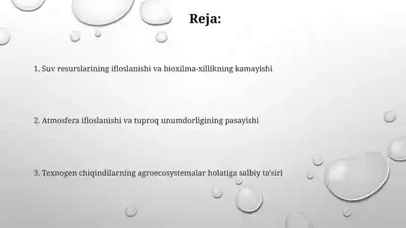 Texnogen omillarning agrosistemalar xolatiga salbiy tasiri 2