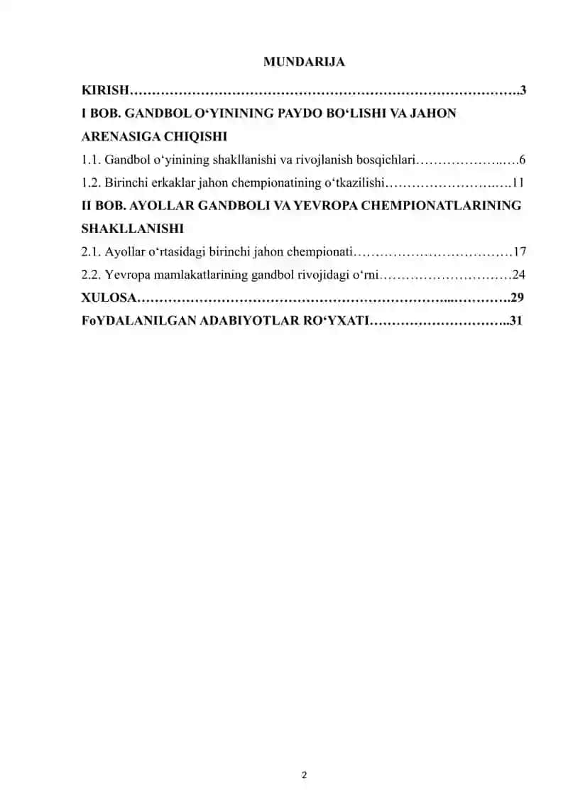 Gandbol o'yini birinchi Jahon va Yevropa chempionatini o'tkazilishi 2