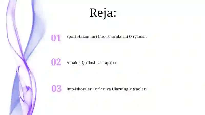 Hakamlarning imo-ishoralarini oʻrganish 2