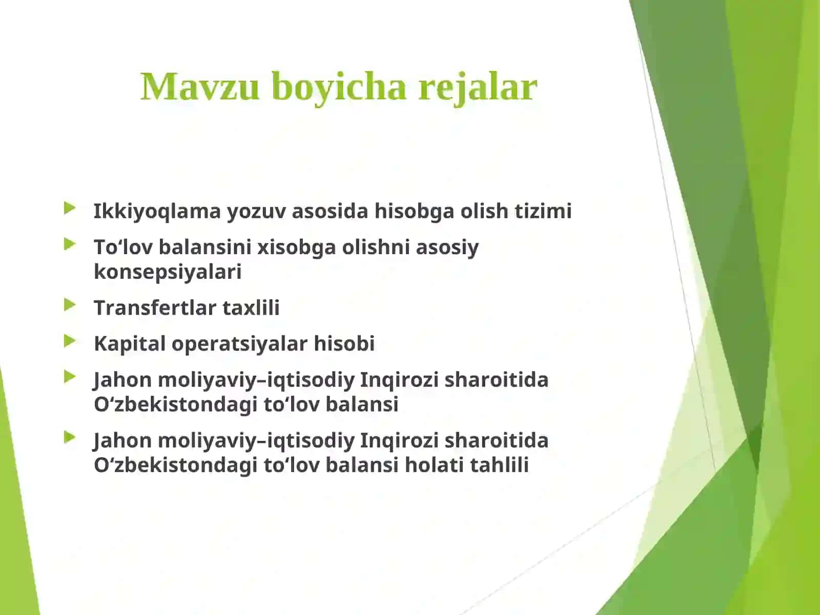 TO‘LOV BALANSINING IQTISODIY TAHLILI 2