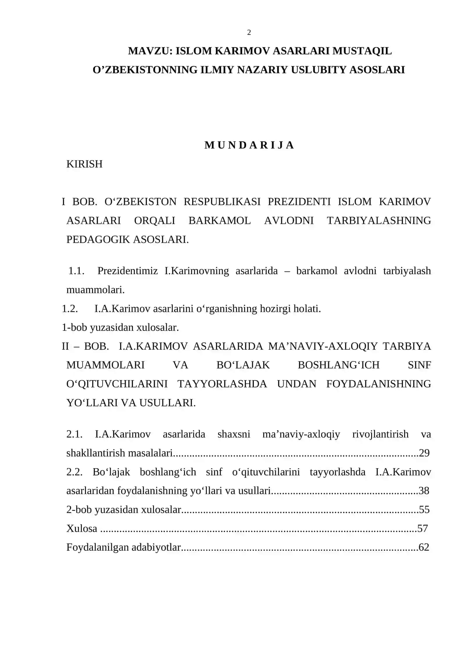 ISLOM KARIMOV ASARLARI MUSTAQIL O’ZBEKISTONNING ILMIY NAZARIY USLUBITY ASOSLARI 2