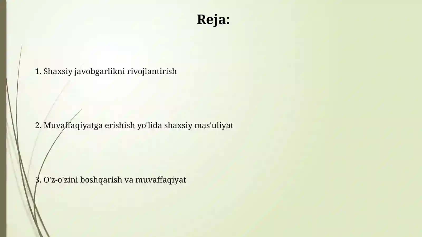 Muvaffaqiyat uchun shaxsiy javobgarlikni shakllantirish 2