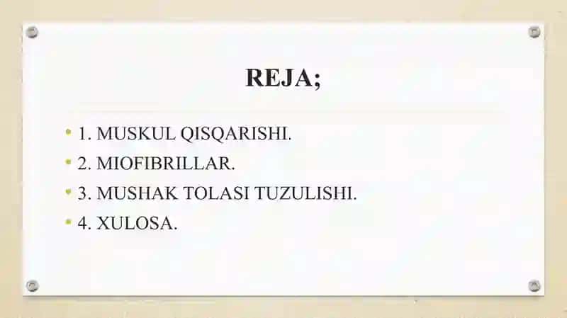 Mushak qisqarish mexanizmi 2