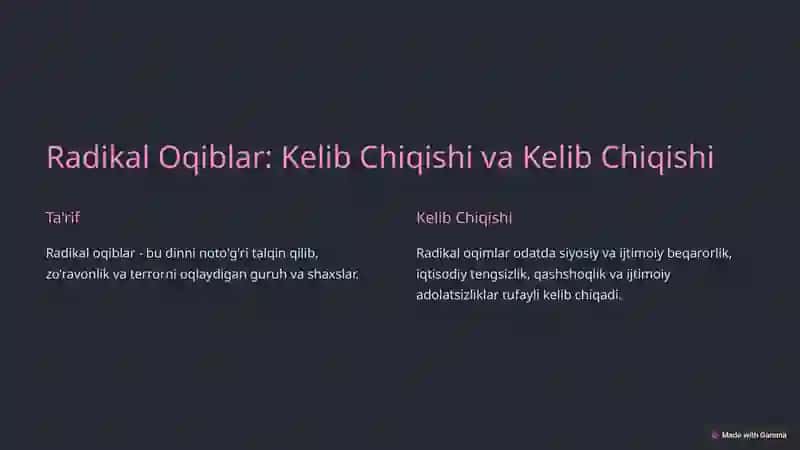 Radikal Oqiblar: Kelib Chiqishi va Kelib Chiqishi 2