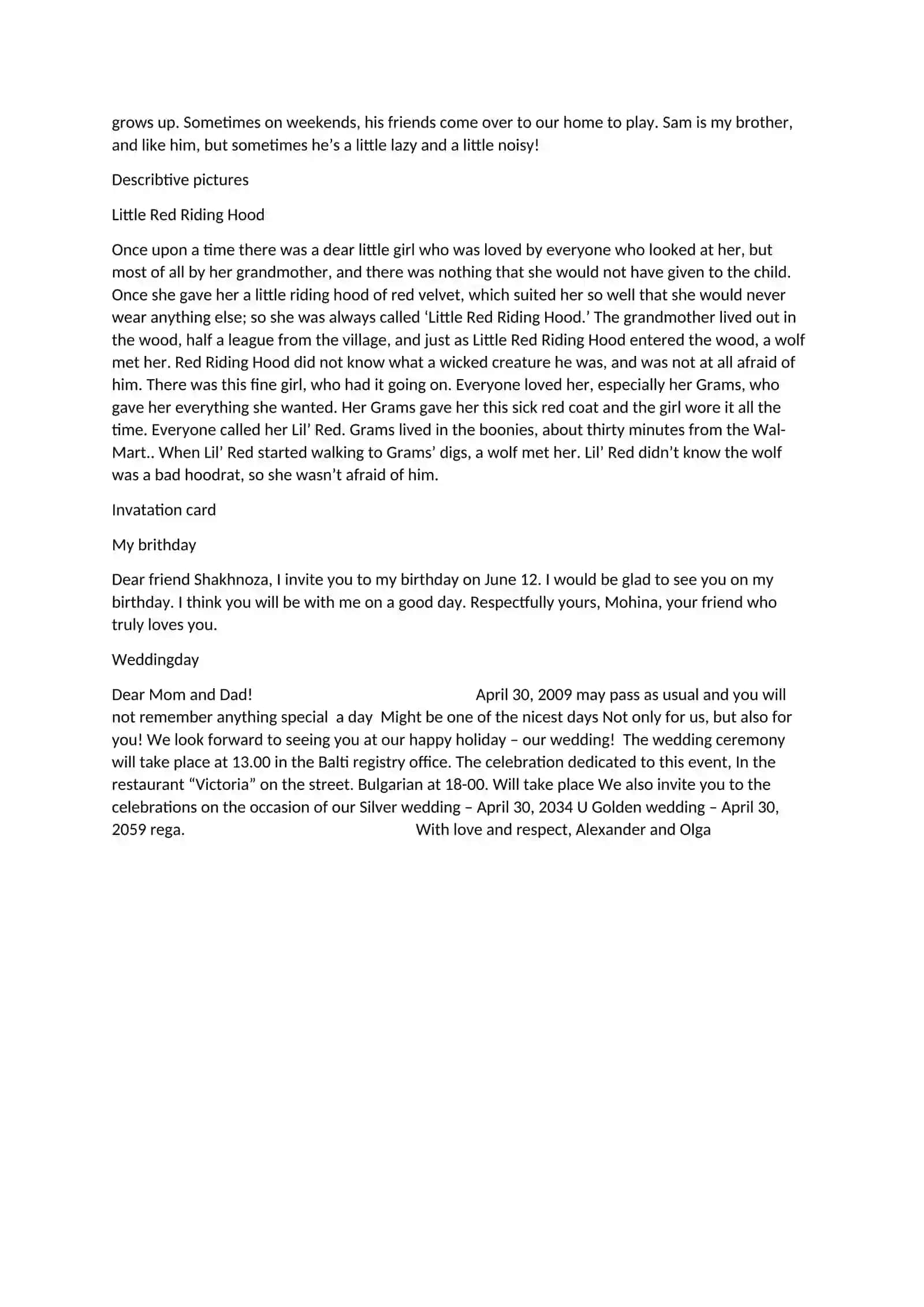 Descriptive Writing 2