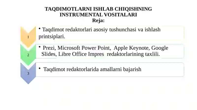 Taqdimotlarni Ishlab Chiqishning Instrumental Vositalari 2