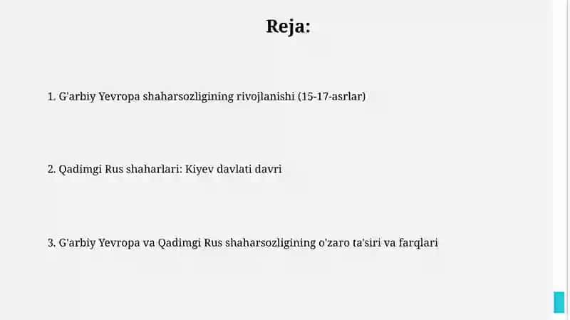 G'arbiy Ovropaning XV-XVII asrlardagi shaharsozligi: Kiyev davlati 2