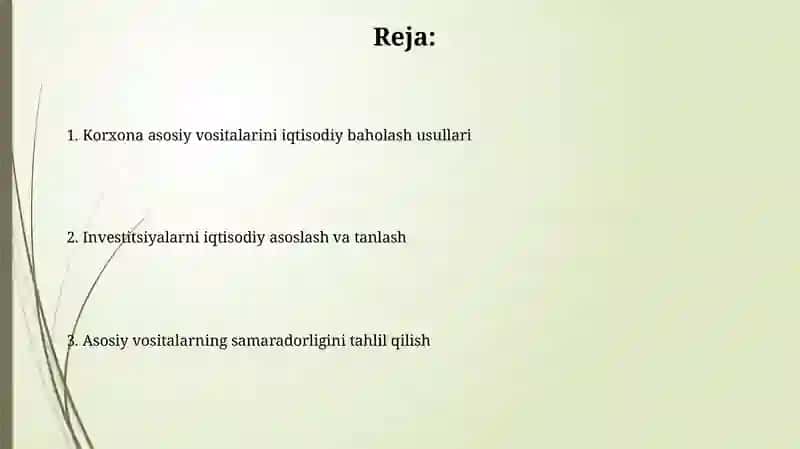 Asosiy vositalarning qayta baholanishi 2