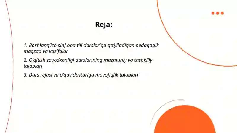 Boshlangʻich sinf ona tili va oʻqitish savotxonligi darslariga qoyiladigan talablar va uning turlari oʻquv dars vaqtida qoʻllaniladigan metodlar 2