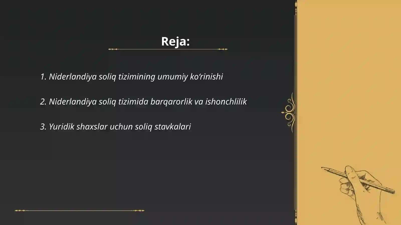Niderlandiya soliq tizimi va uning uziga xos xususiyatlari 2