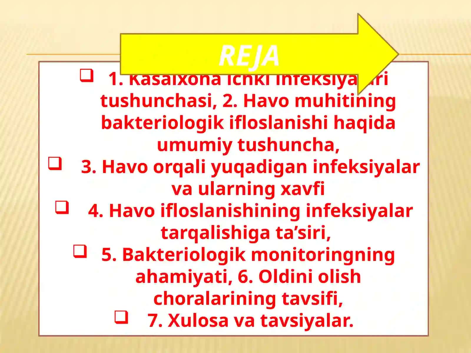 Kasalxonai chiki infeksiyalarning tushunchasi, havomuhitining bakteriologik ifloslanishi haqida umumiy tushuncha 2