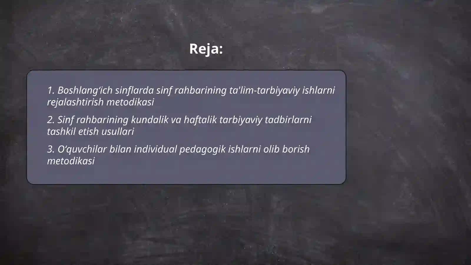 Boshlangʻich sinflarni tarbiyaviy ishlar tizimida sinf raxbarining faoliyatini tashkil etish metodikasi 2
