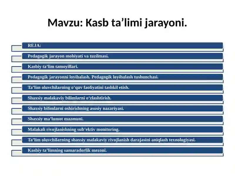 Pedagogik Jarayon Mohiyati va Tuzilmasi 2