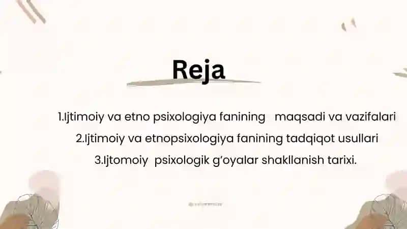 Ijtimoiy va etnopsixologiya fanining printsiplari va tuzilishi. 2