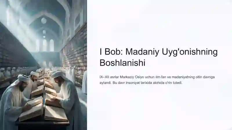 IX–XII asrlarda mamlakatimiz hududida ro‘y bergan madaniy uyg‘onish 2