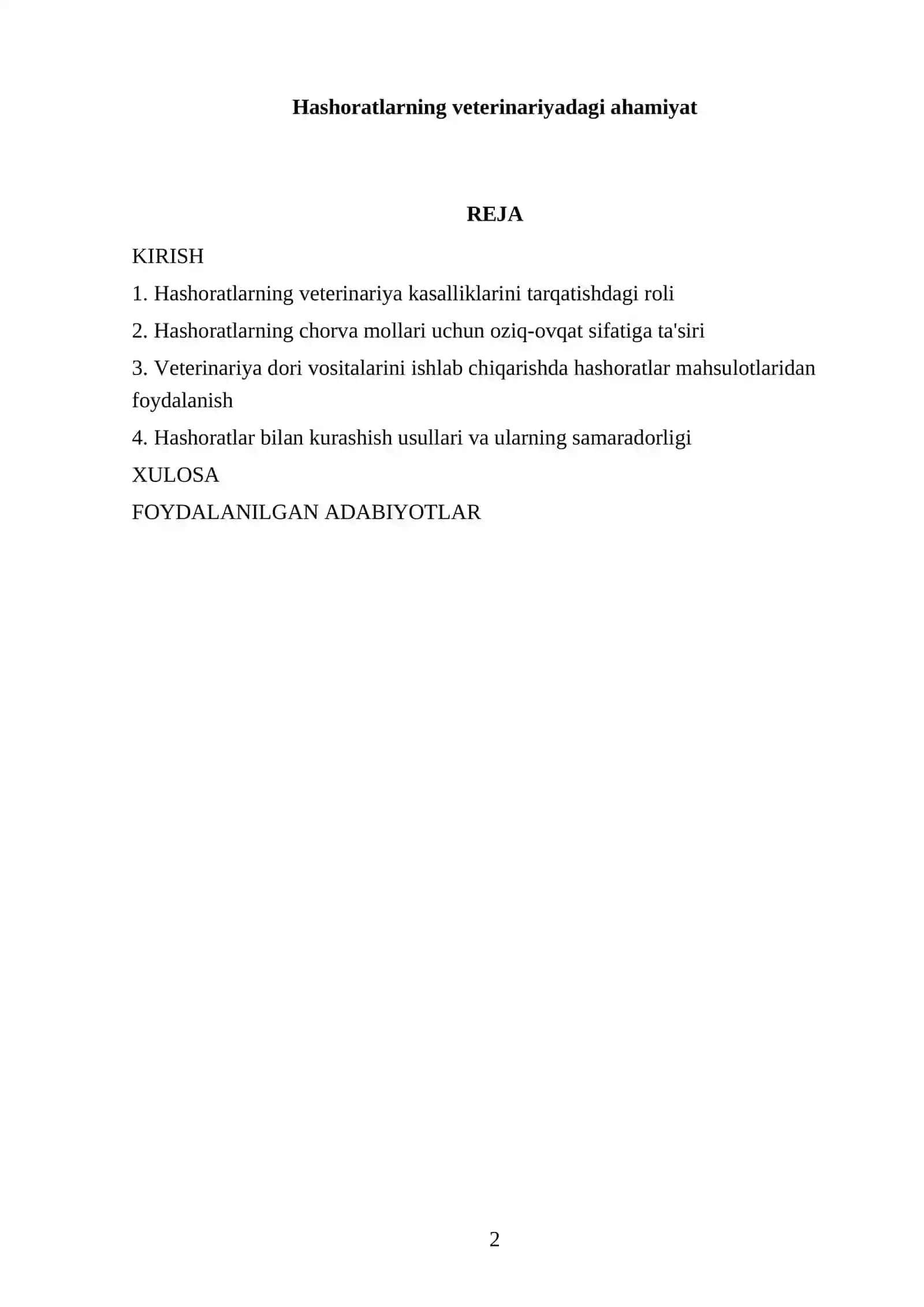Hashoratlarning veterinariyadagi ahamiyat 2