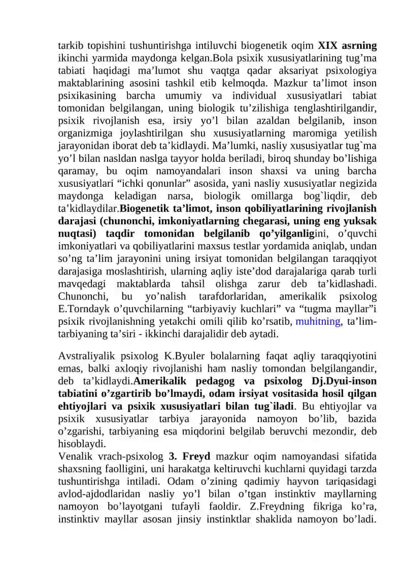 Yosh davrlari psixologiyasining rivojlanish bosqichlari 2