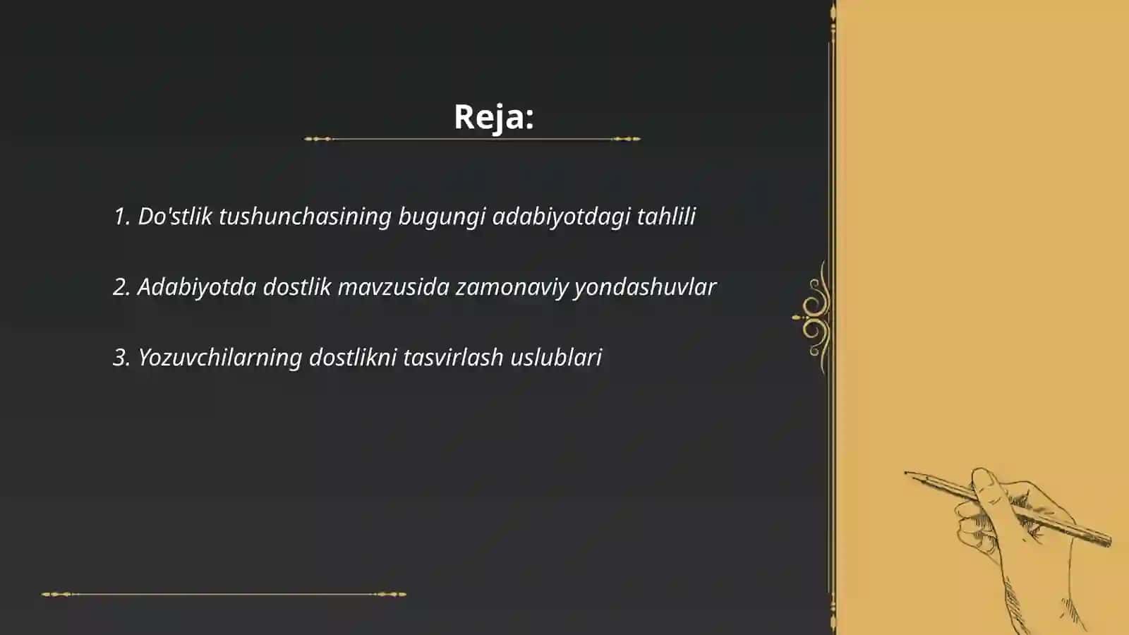 Do'stlik tushunchasining bugungi adabiyotdagi tahlili 2
