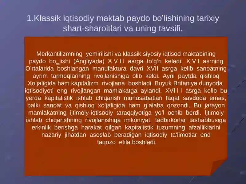 ANGLIYA VA FRANSIYADA KLASSIK IQTISODIY MAKTABNING SHAKLLANISHI 2
