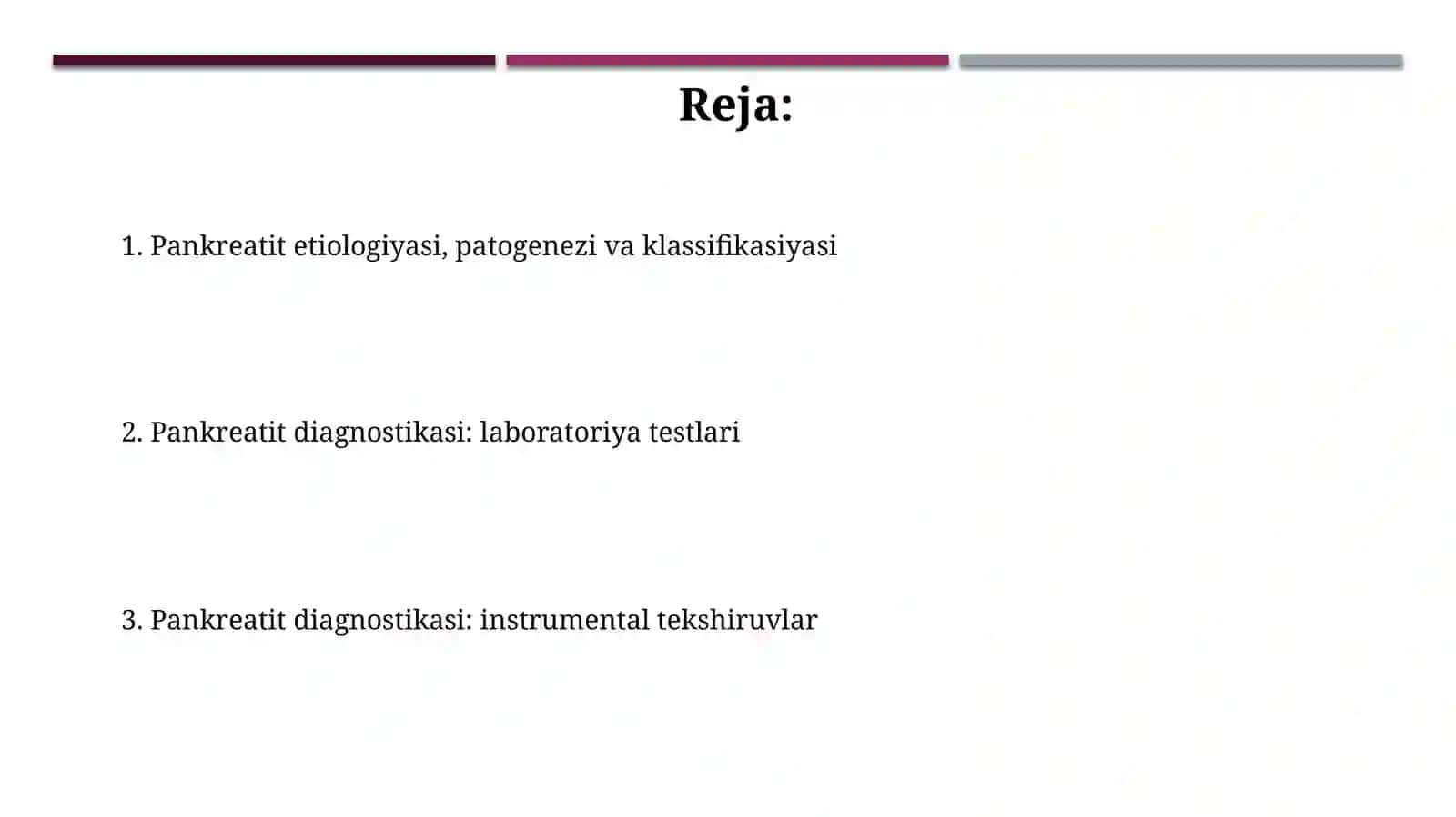 Pankreatit etiologiyasi, patogenezi, va tasnifi 2