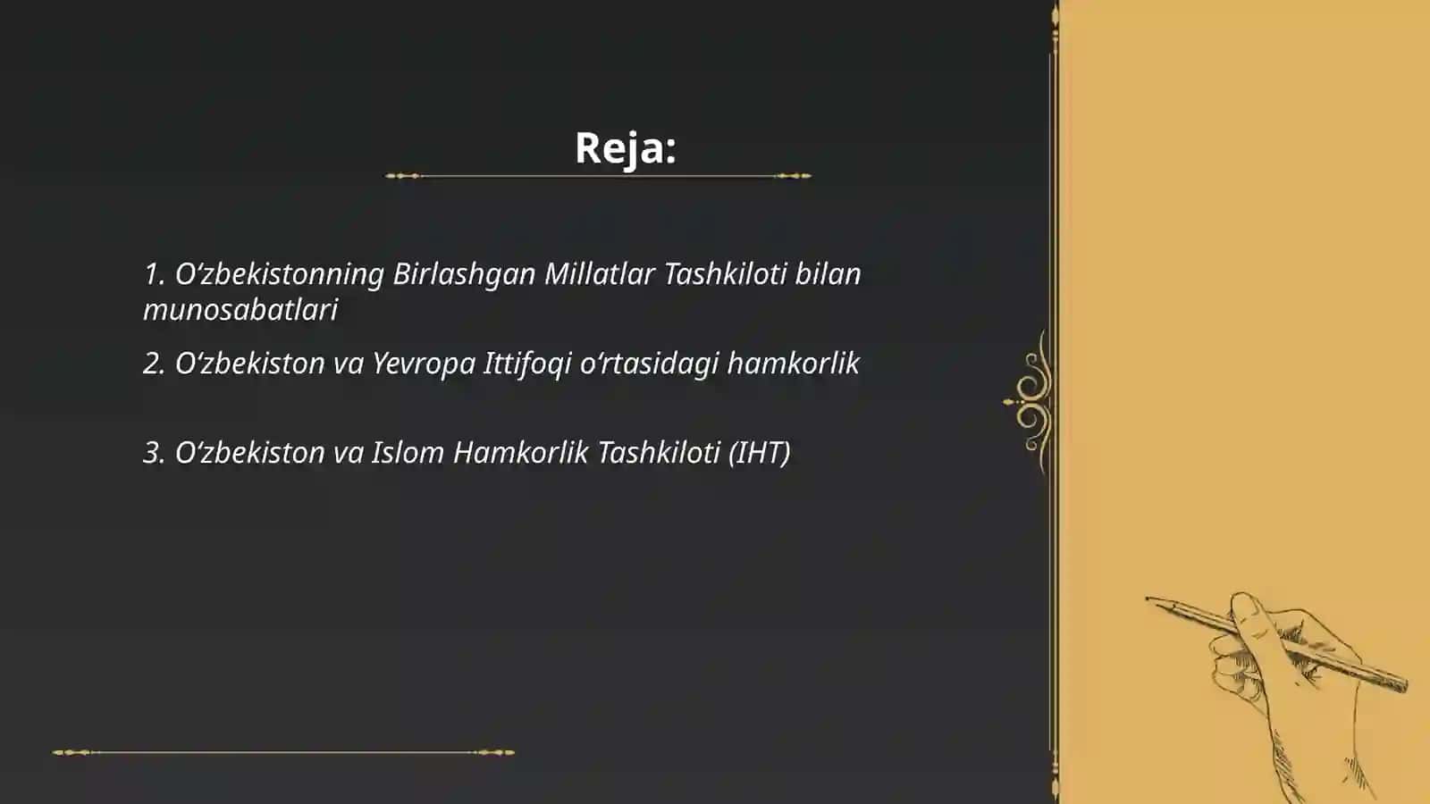 O‘zbekistonning xalqaro tashkilotlar bilan aloqalari 2