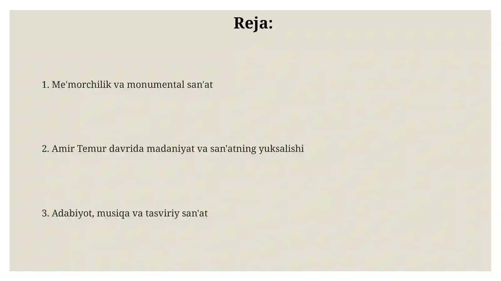 Temuriylar madaniyatining merosi 2