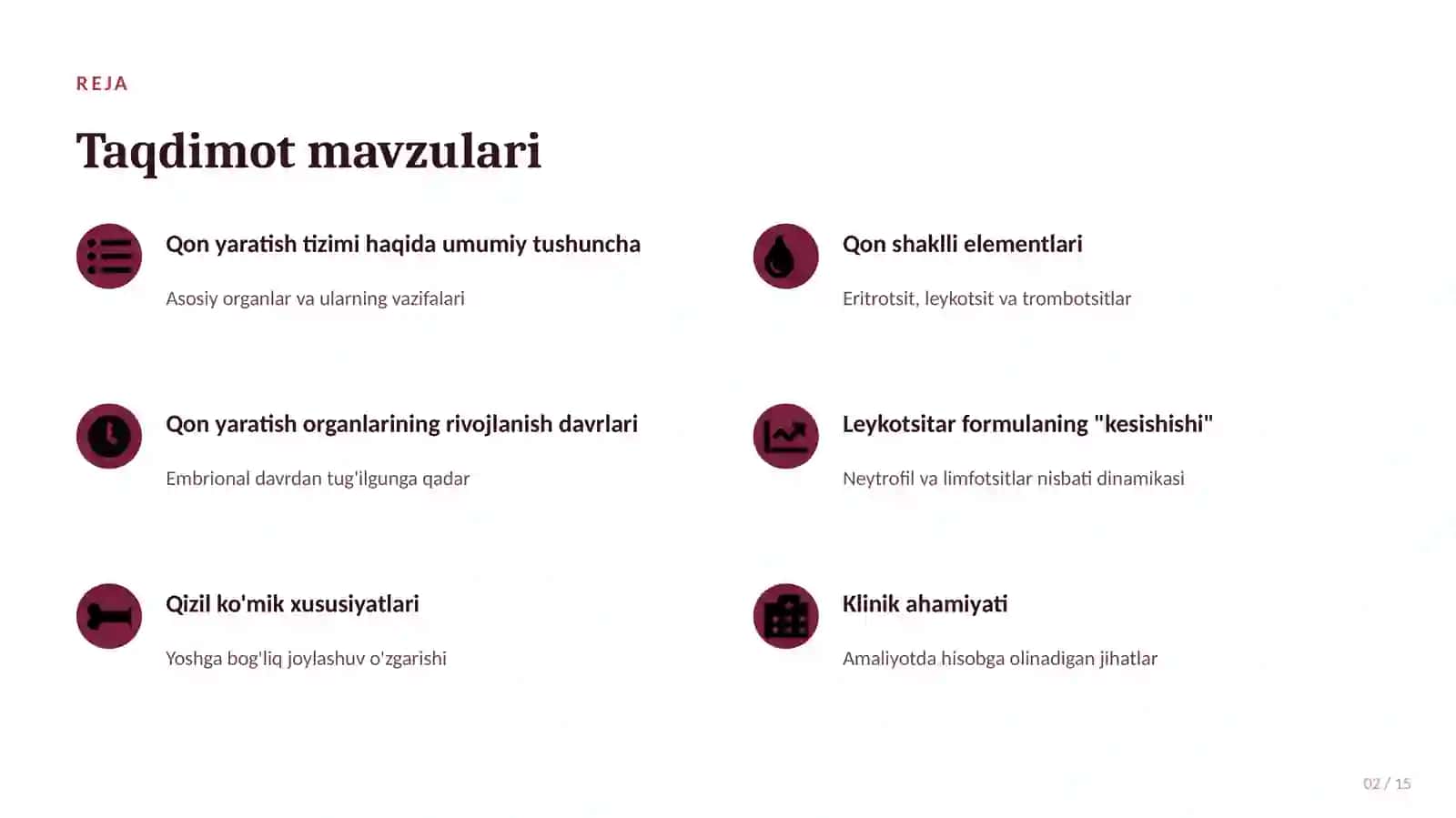 Bolalarda Qon Yaratish Tizimining Anatomo-Fiziologik Xususiyatlari | 15 Slaydli Tibbiy Taqdimot 2