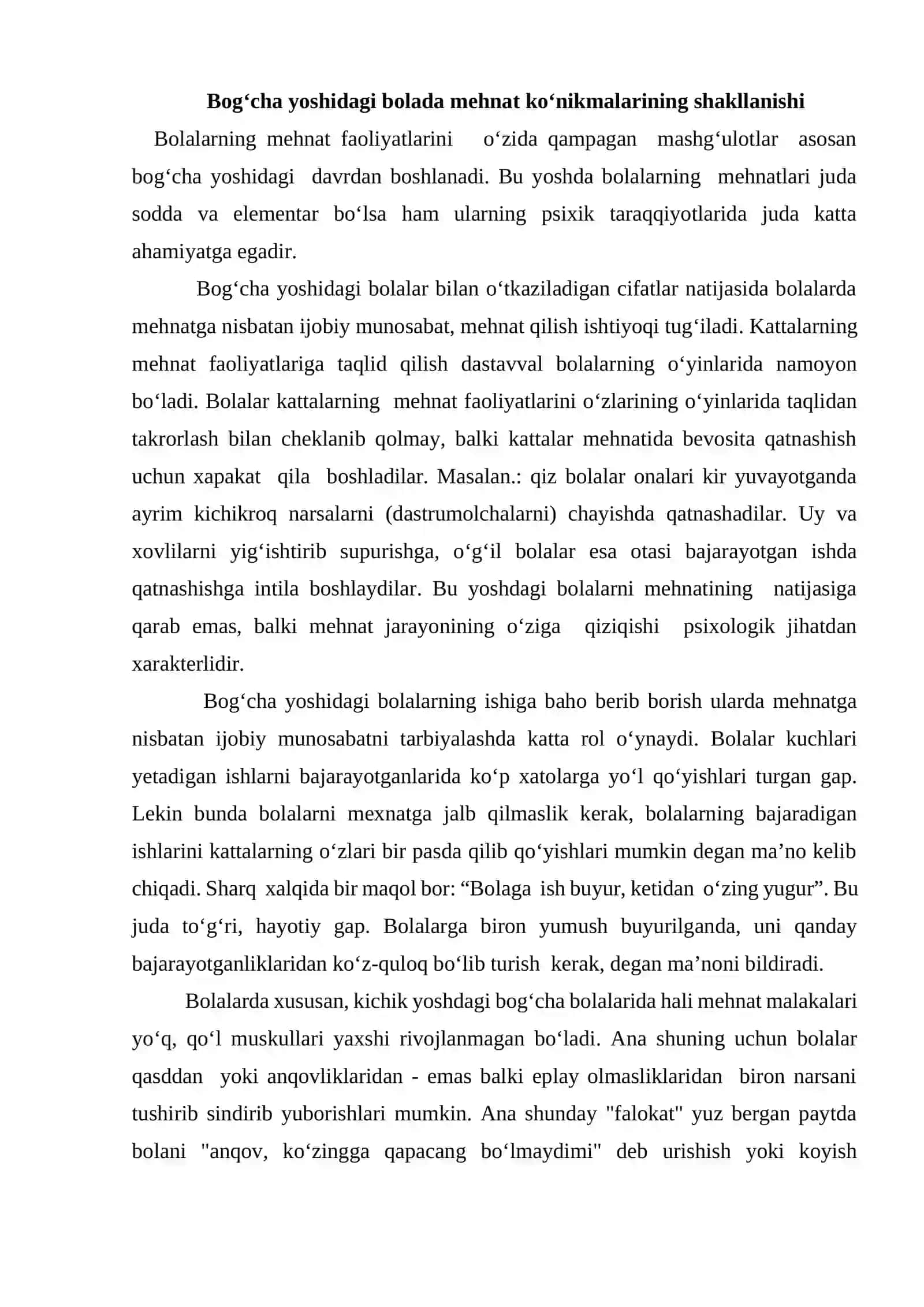 Maktabgacha yoshdagi bolalar mehnat faoliyatining xususiyatlari 2