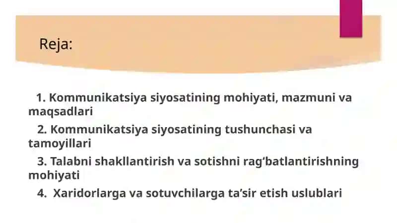 Kommunikatsion siyosat tushunchasi va tamoyillari. 2
