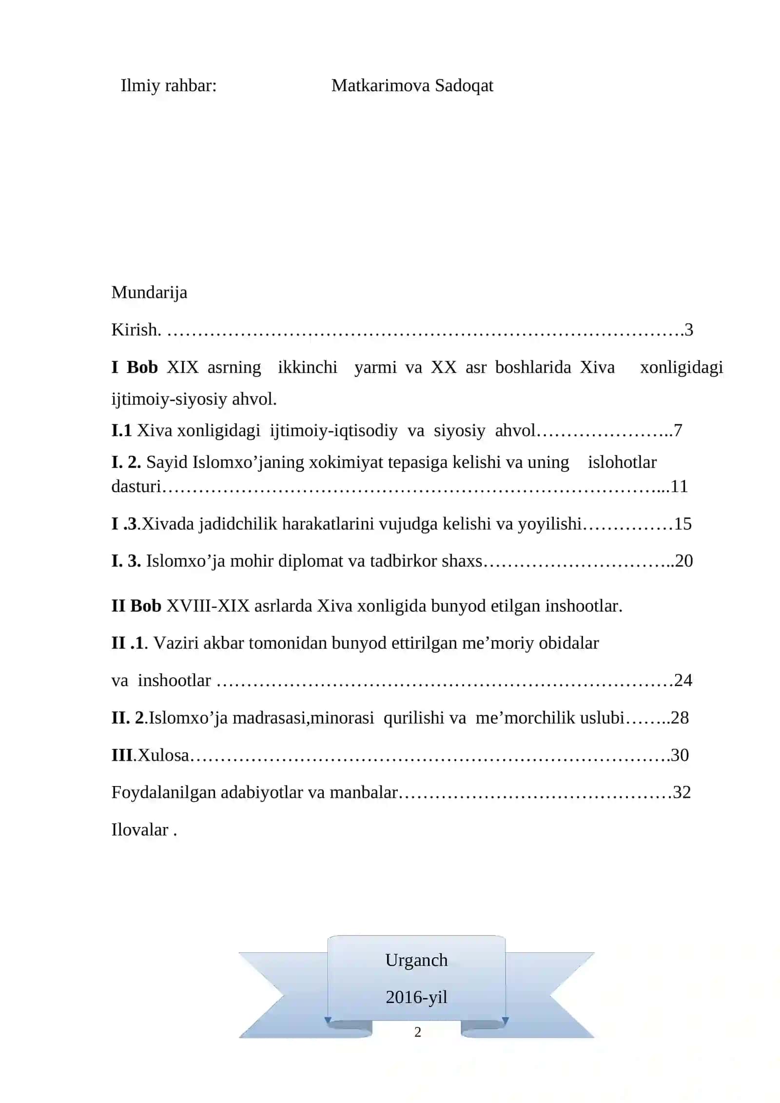 Islomxo’ja va uni tarixda tutgan o’rni 2